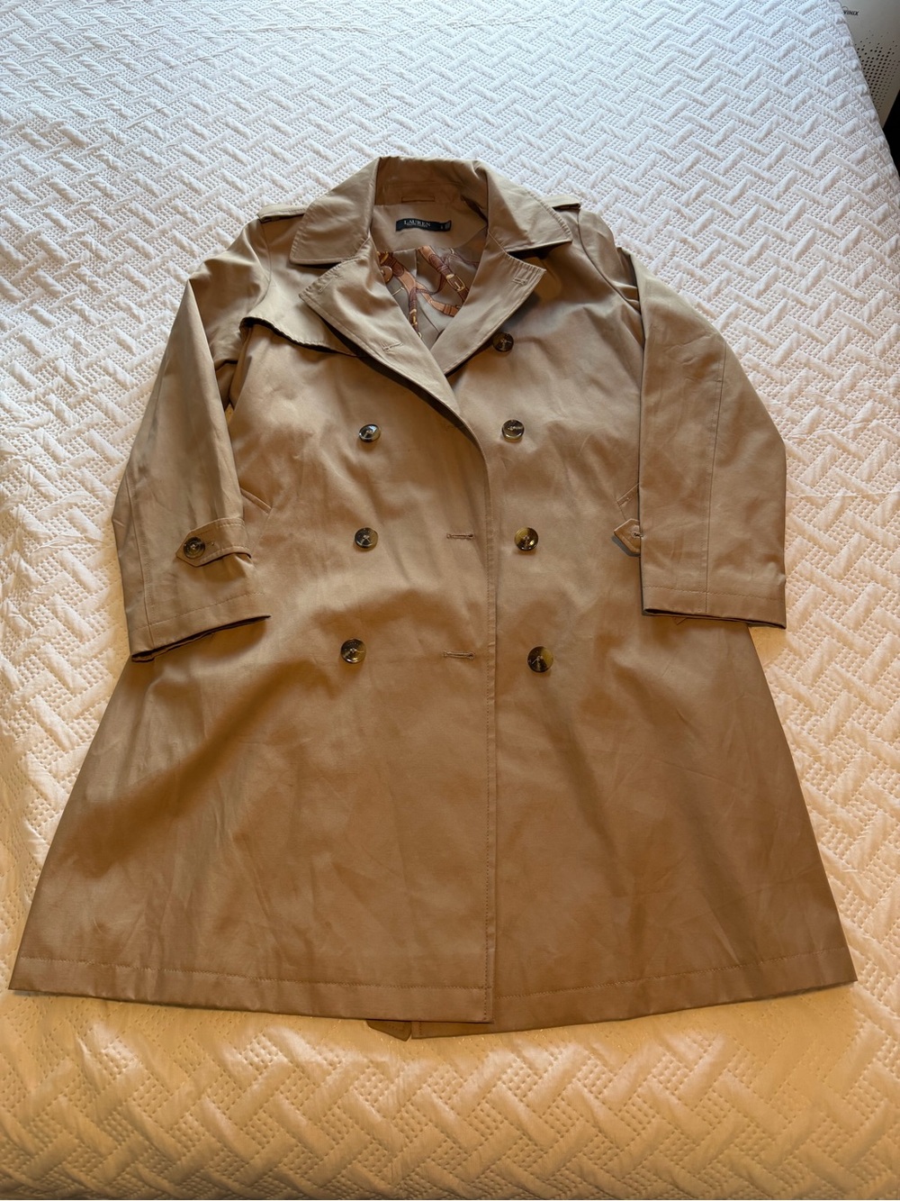 Lauren Ralph Lauren Belted Water Resistant Trench Coat Women’s Size Large